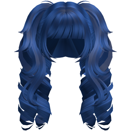 Curly Fluffy Anime Pigtails Blue Roblox item