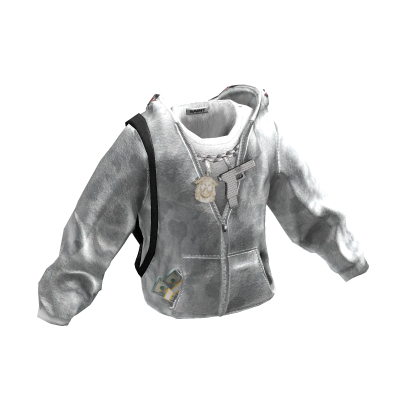 White BAPE Zip-Up Hoodie w/ Toy Chain