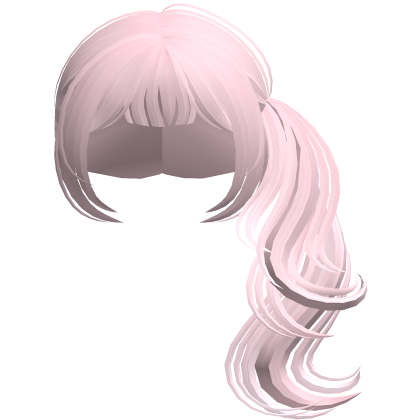 Preppy Dolly Curled Side Ponytail (Pink)