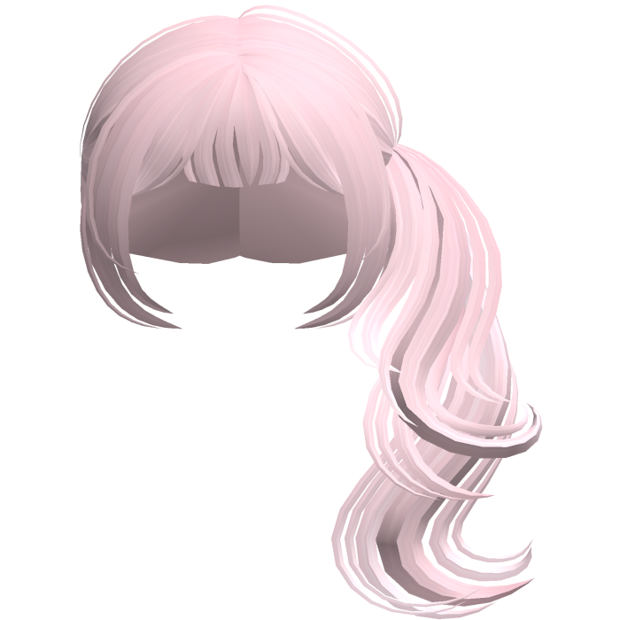 Preppy Dolly Curled Side Ponytail (Pink)