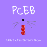 Purple Cats Eating Bacon