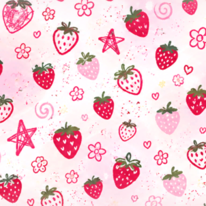 White Punk Strawberry Cute Kawaii Chibi Background
