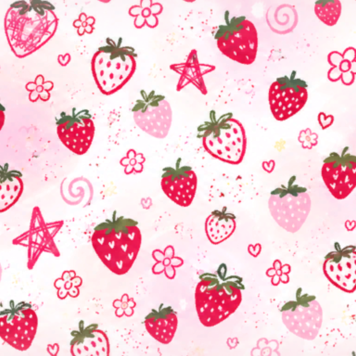White Punk Strawberry Cute Kawaii Chibi Background