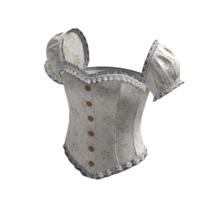 Vintage Button Corset Blouse (White)
