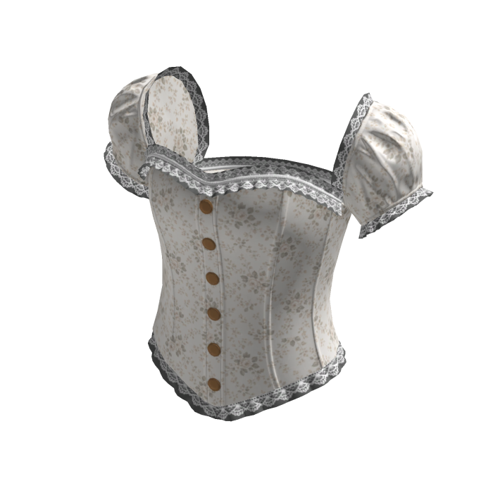 Vintage Button Corset Blouse (White)