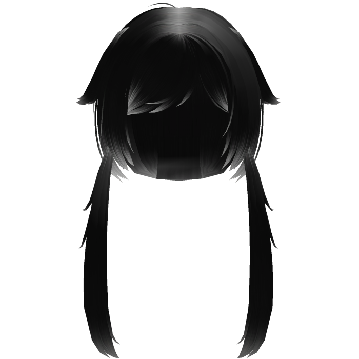 fluffy low jirai pigtails in black and white