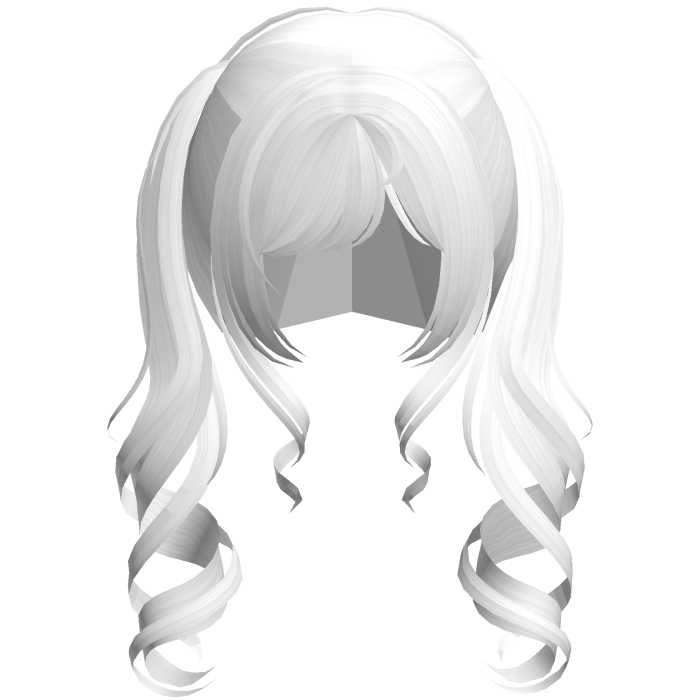 ♡ angelic jirai kei curly pigtails in white