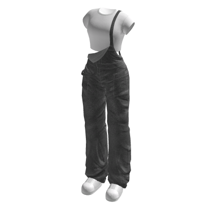 🍀Oversized Denim Overalls Outfit (Black)