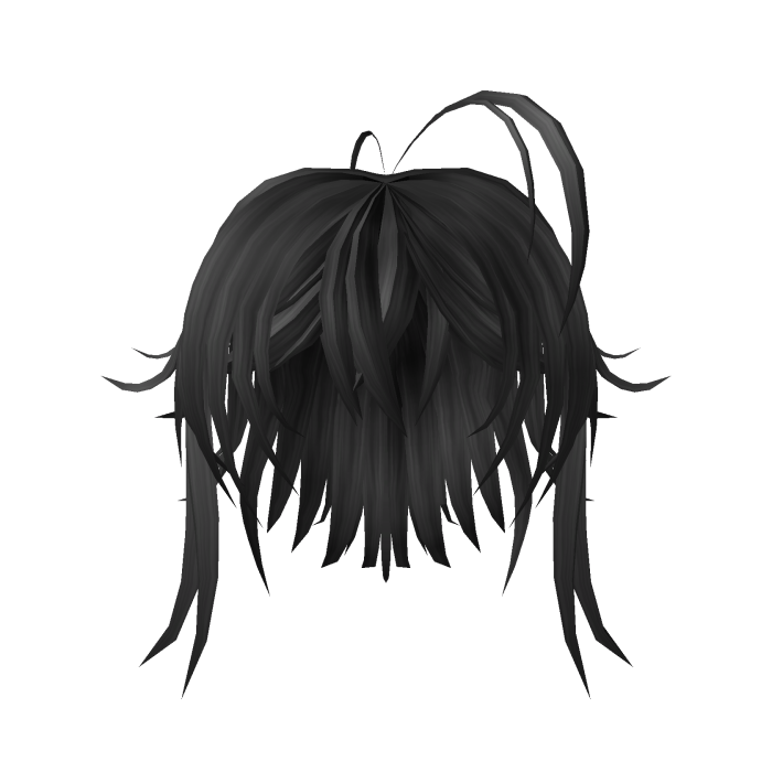 Wolf cut anime girl hair (black)