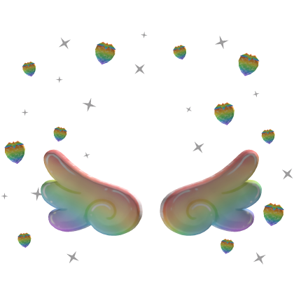 Rainbow Angel Wings and Strawberries Aura Roblox item