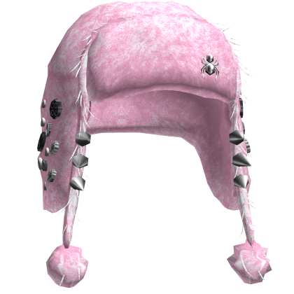 Fluffy Spikey Button Ushanka (Light Pink)