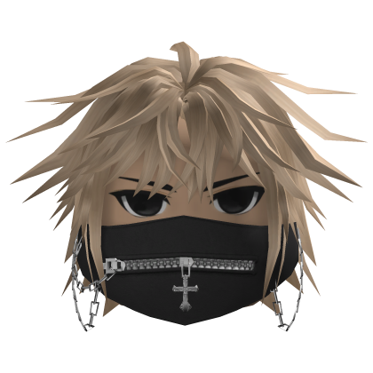 Messy Hair w/ Zipper Mask (Blonde)