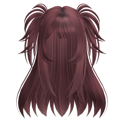 Messy Y2K Grunge Twintails (Dark Rose) Roblox item
