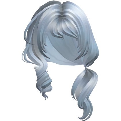 Soft Swirly Curled Side Ponytail (Sky Blue)