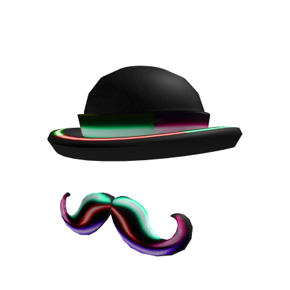 Neon Lights Bowler and Mustache