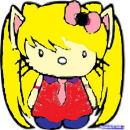 a cute little hello kitty walking to shool Roblox decal