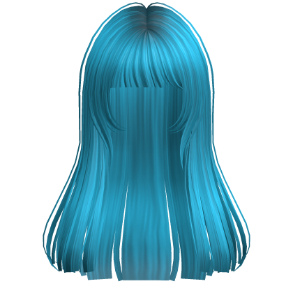 Long Straight Pretty Hime Cut Hair Ocean Blue Roblox item
