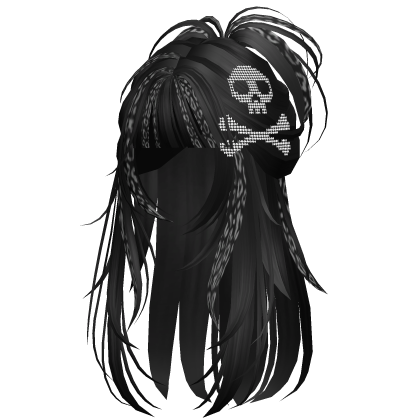 Skull Spikey Emo Half Up Black/Grey Leopard