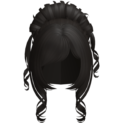 ♱ pretty curly high messy bun in dark brown Roblox item