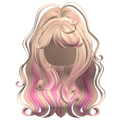 Fluffy Curly Ponytail Blonde & Pink Roblox item