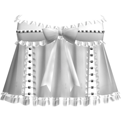 adorable gothic studded silky dress in white Roblox item