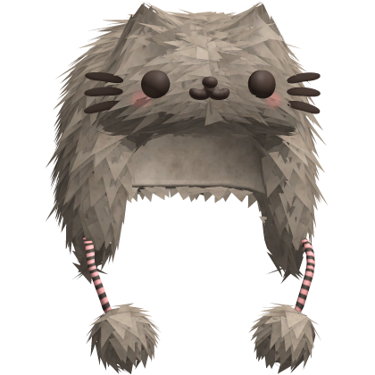 Grey Cat Fluffy Ushanka