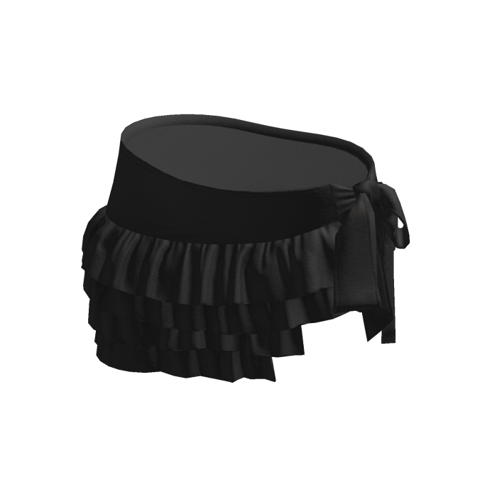 Black Tied Ruffle Mini Skirt