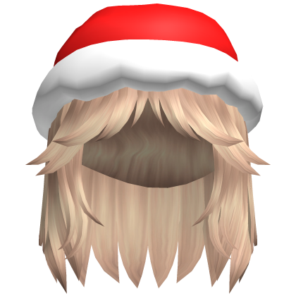 🎄 blonde hair w/ santa hat Roblox item