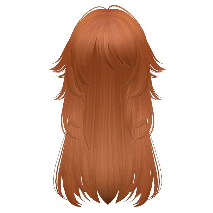 long fluffy anime hair with tufts (ginger)