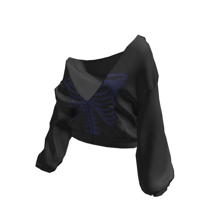 Skeleton Pullover Baggy Hoodie Black&Navy