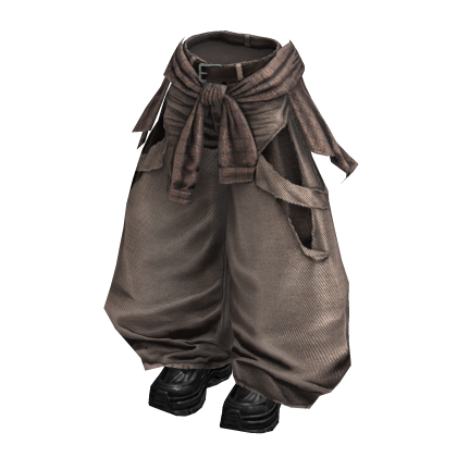 Y2K Ripped Layered Denim Tears Cloth (Beige Brown)