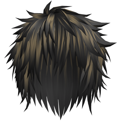 Black Highlights Messy Emo Scene Wolfcut Hair Roblox item