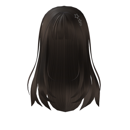 Wood Brown Textured Hair with Star hairclips