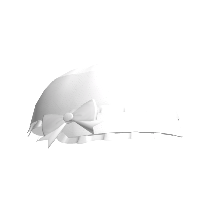 cute kawaii bow ruffled trim beret cap white Roblox item