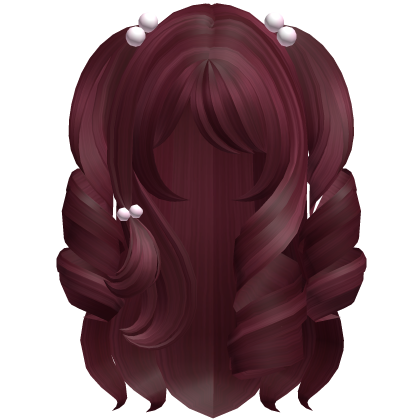 Cute Long Princess Curls In Dark Red