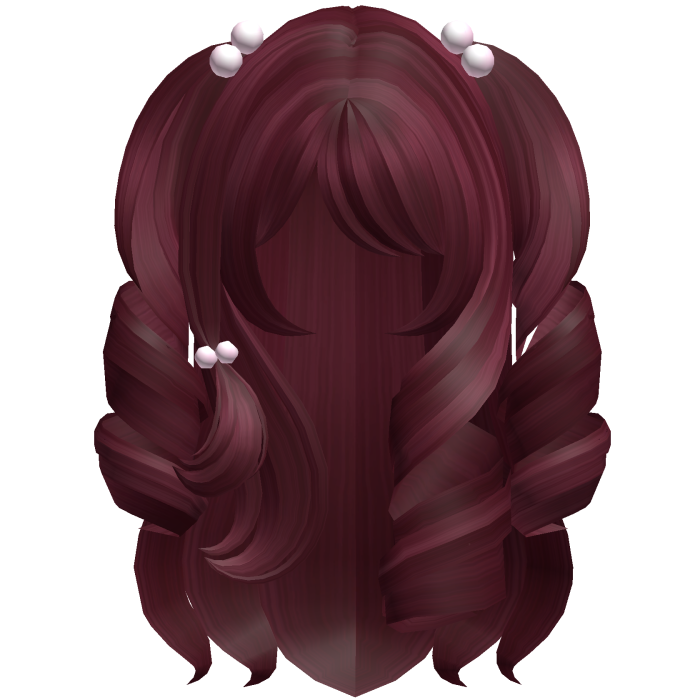Cute Long Princess Curls In Dark Red
