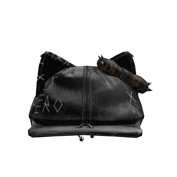 Y2K Black Leather Kitty Cap
