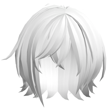 soft messy short white hair