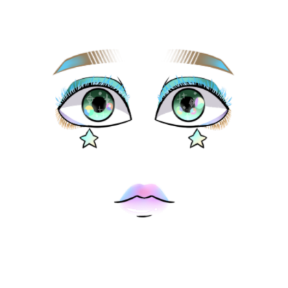 Eerie Makeup™ || Aqua Galaxy Roblox decal