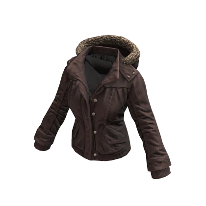 Brown Y2K Fur Hood 2000s Jacket | Roblox Item - Rolimon's