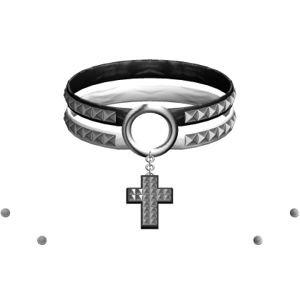 Emo White/Black Studded Cross Choker Roblox item