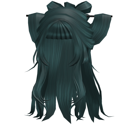 Empress wavy long rose braided hair w pin teal