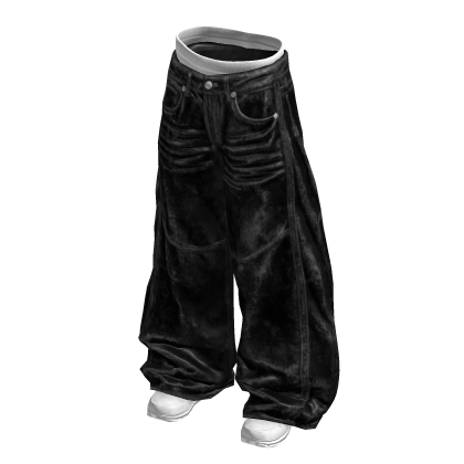 Black Baggy Y2K Distressed Denim