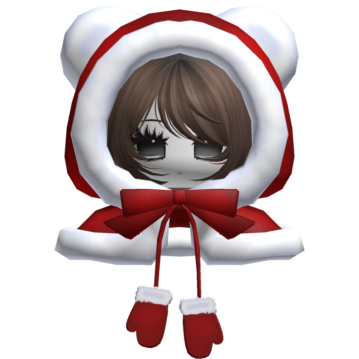 Christmas Moe Girl Red Bear Hood Brown