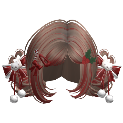 ♡ Christmas Buns w/ Bows (Brown & Red)