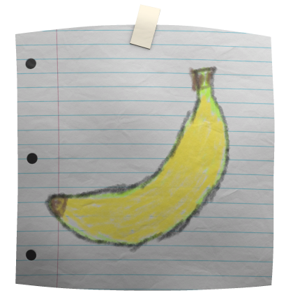 a drawing of a banana
