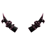 Pink and black skull horns