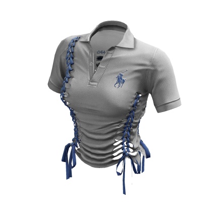 Braided Cutout Polo Shirt (Lil Miss Sunshine)