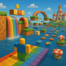 [Rainbow Fun Obby!🌈] Hard Colorful Mega Obby✨🌈