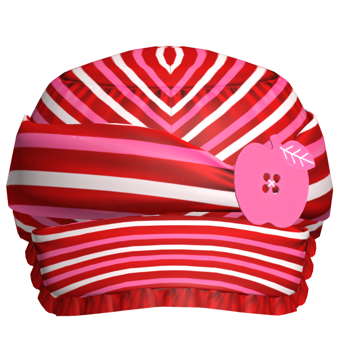 Cute 2000s Gyaru Apple Button In Pink Red White